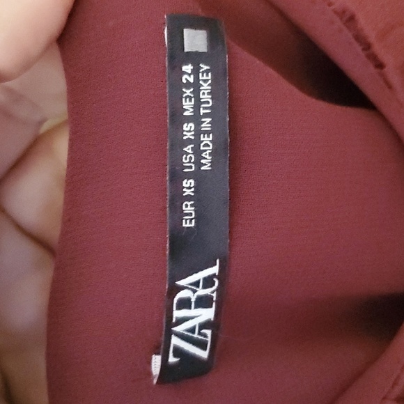 Zara Burgundy Chain Strap Top Size XS - Picture 5 of 7